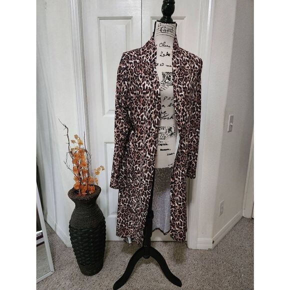 Cheetah Print Bathing Suit Cover Up Or Looks Great With Leggings Size L - Picture 1 of 6